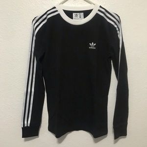 Adidas black 3-stripes long sleeve tee